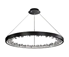 Люстра подвесная LED Рами 07668-80,19 Kink Light прозрачная чёрная на 1 лампа, основание чёрное в стиле современный кольца