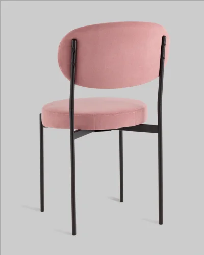 Стул Бриф DD велюр пыльно-розовый УТ000041411 Stool Group, розовый/велюр, ножки/металл/чёрный, размеры - ***** фото 5
