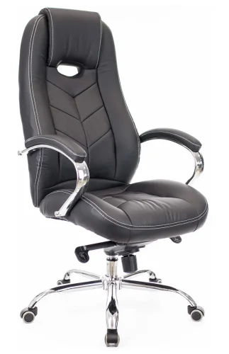 Кресло руководителя Drift M Экокожа Черный EC-331-1 PU Black Everprof, чёрный/экокожа, ножки//, размеры - 1220*1270***640*