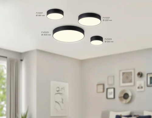 Светильник накладной LED Air Alum FV5513 Ambrella light чёрный 1 лампа, основание чёрное в стиле современный хай-тек  фото 6