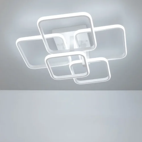 Люстра потолочная LED c пультом Бакстер CL230B150 Citilux белая на 1 лампа, основание белое в стиле современный хай-тек с пультом квадраты фото 2
