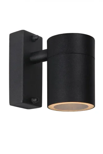 Настенный светильник Arne-Led 14867/05/30 Lucide уличный IP44 чёрный 1 лампа, плафон чёрный в стиле современный GU10