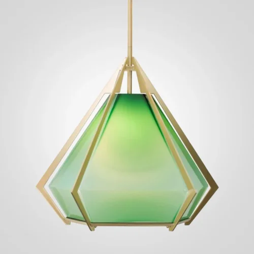 Светильник подвесной Harlow Pendant Lamp green 74550-22 ImperiumLoft зелёный на 1 лампу, основание золотое в стиле современный 
