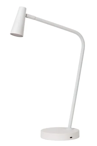 Настольная лампа офисная LED Stirling 36620/03/31 Lucide белая 1 лампа, основание белое металл в стиле современный  фото 2