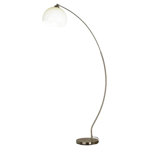 Торшер LSP-0593 Lussole изогнутый белый 1 лампа, основание матовое никель в стиле современный
