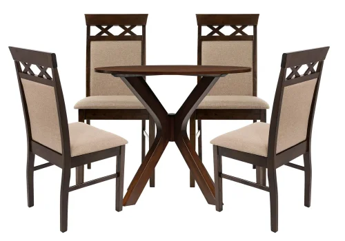 Обеденная группа Бегта dirty oak / dark beige 599440 Woodville на 1 , основание в стиле классический кантри 