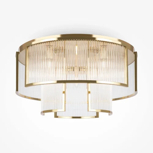 Люстра потолочная Frame MOD174CL-09G Maytoni прозрачная на 9 ламп, основание золотое в стиле современный фото 2