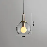 Светильник подвесной GAUSS шар 20 прозрачный 189523-26 ImperiumLoft прозрачный 1 лампа, основание латунь в стиле современный 