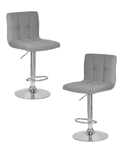 Стул барный набор 2 шт. SET-2 5006-LM CANDY, цвет сиденья серый велюр (MJ9-75) цвет основания хром Dobrin, /велюр, ножки/металл/хром, размеры - 950*1160***460*520 Стул барный набор 2 шт. SET-2 5006-LM CANDY, цвет сиденья серый велюр (MJ9-75) цвет основания хром Dobrin, /велюр, ножки/металл/хром, размеры - 950*1160***460*520