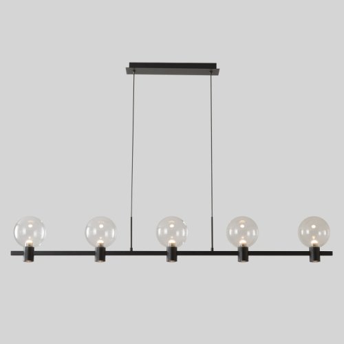 Светильник подвесной ЛЕД DUET SP35W LED BLACK Crystal Lux прозрачный на 1 лампу, основание чёрное в стиле минимализм линейный фото 2