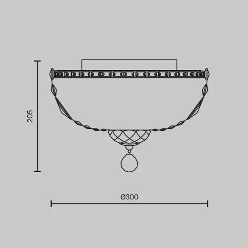 Люстра хрустальная Basfor DIA100-CL-03-G Maytoni прозрачная на 3 лампы, основание золотое в стиле классический фото 3