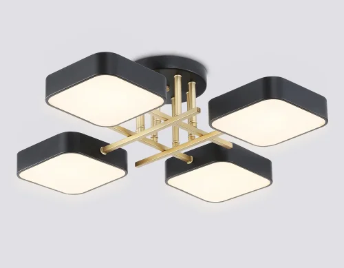 Люстра потолочная LED FL516343 Ambrella light чёрная на 1 лампу, основание чёрное в стиле хай-тек фото 3