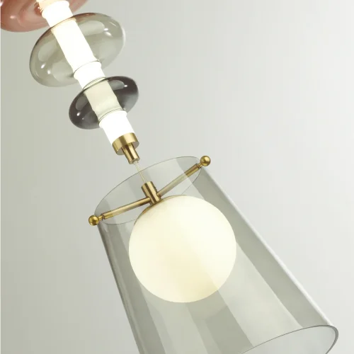 Светильник подвесной LED Amore 5411/18LB Odeon Light серый 1 лампа, основание бронзовое в стиле современный арт-деко  фото 5