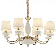 Люстра подвесная Jolanda WE376.08.303 Wertmark белая на 8 ламп, основание золотое в стиле классический 