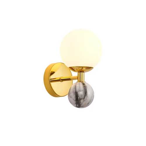 Бра Sangamarmer 3010-1W Favourite белый на 1 лампа, основание золотое в стиле современный 