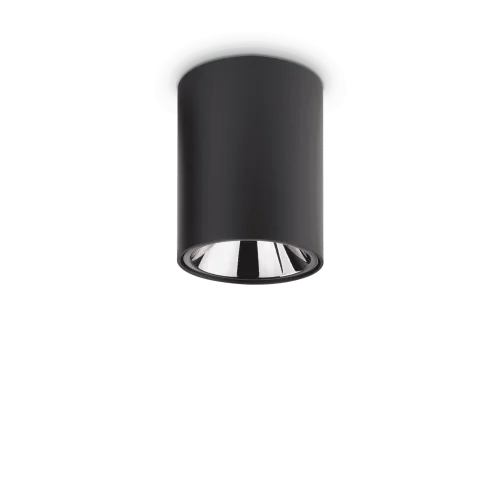Светильник накладной LED NITRO FI 10W ROUND NERO Ideal Lux чёрный 1 лампа, основание чёрное в стиле современный круглый