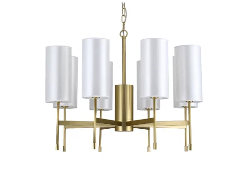 Люстра подвесная 7328/C brass Newport белая на 8 ламп, основание латунь в стиле американский современный классический  фото 2