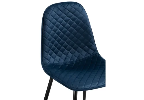 Стул на металлокаркасе Capri dark blue / black 11947 Woodville, синий/вельвет, ножки/металл/чёрный, размеры - ****450*510 фото 5