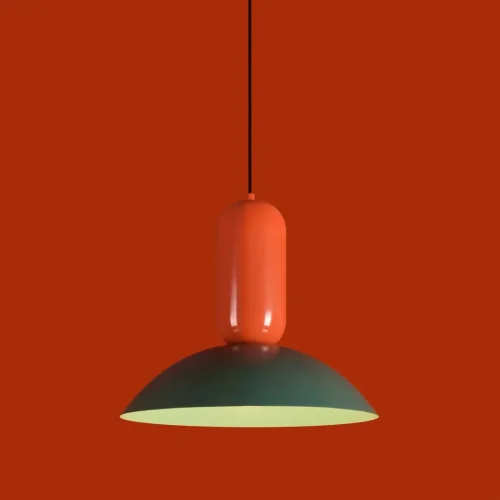 Светильник подвесной Lotus FR5551PL-01RG Freya разноцветный зелёный на 1 лампу, основание чёрное в стиле джапанди современный мемфис фото 4
