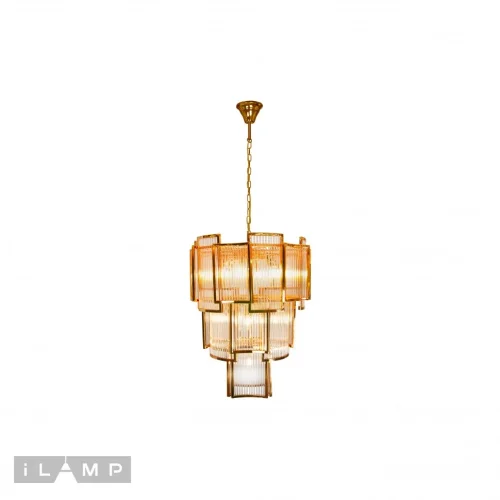 Люстра подвесная Tribeca MD0276-11C iLamp прозрачная на 11 ламп, основание золотое в стиле американский современный 
