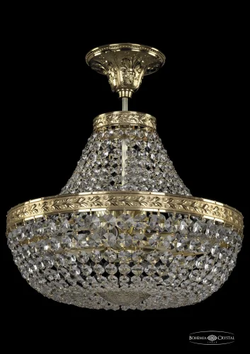 Люстра потолочная хрустальная 19111/H1/35IV G Bohemia Ivele Crystal прозрачная на 6 ламп, основание золотое в стиле классика sp