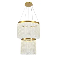 Люстра подвесная LED Вассерфалл 617010602 Chiaro прозрачная на 1 лампа, основание золотое в стиле модерн каскад