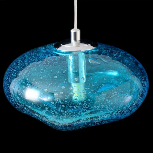 Светильник подвесной FORMLESS SP1 BLUE Crystal Lux голубой на 1 лампу, основание хром в стиле современный выдувное фото 4 Светильник подвесной FORMLESS SP1 BLUE Crystal Lux голубой на 1 лампу, основание хром в стиле современный выдувное фото 4