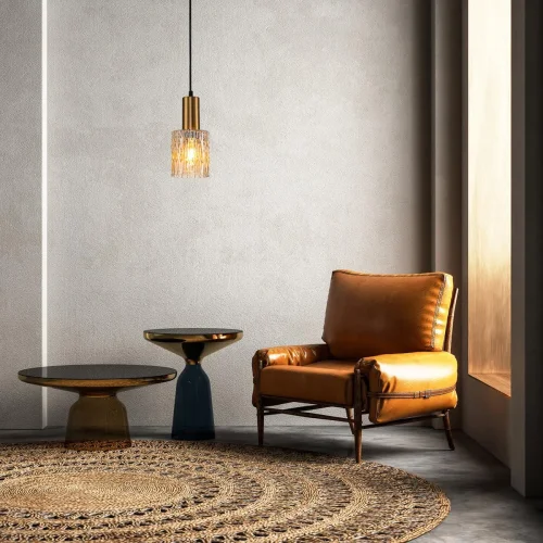 Светильник подвесной Rain 10189/1S Brass Escada латунь на 1 лампу, основание чёрное в стиле лофт фото 2