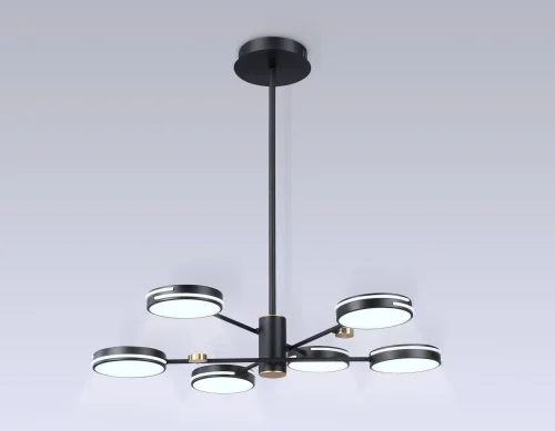 Люстра на штанге LED FL51639 Ambrella light чёрная на 1 лампа, основание чёрное в стиле современный хай-тек  фото 4