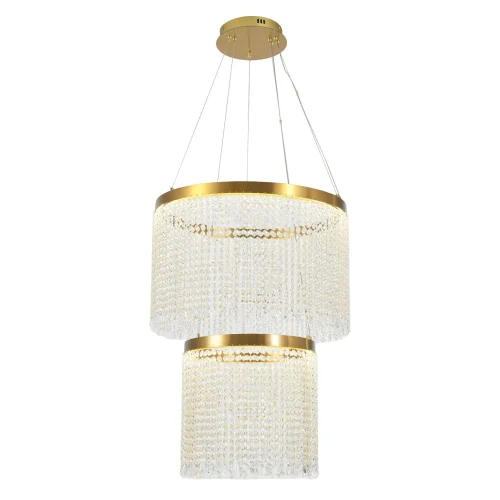 Люстра подвесная LED Вассерфалл 617010602 Chiaro прозрачная на 1 лампа, основание золотое в стиле современный каскад