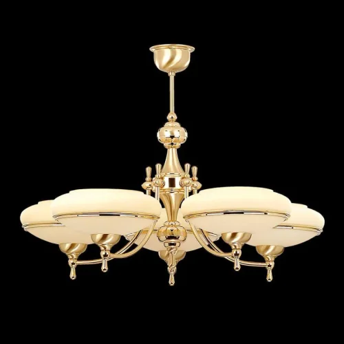 Люстра подвесная San Marino SAN-ZW-5(Z) Kutek бежевая на 5 ламп, основание золотое в стиле американский фото 2