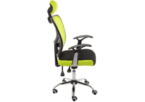 Компьютерное кресло Lody 1 светло-зеленое / черное 11634 Woodville, чёрный зелёный/ткань, ножки/металл/хром, размеры - *1230***600*680 фото 4