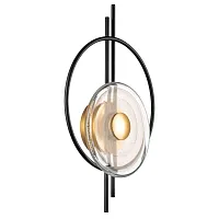 Бра LED Erica 609622 Lightstar прозрачный на 1 лампу, основание золотое чёрное в стиле современный арт-деко 