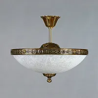 Люстра на штанге  SEVILLE 02140/40 PL PB AMBIENTE by BRIZZI белая на 5 ламп, основание бронзовое в стиле классический 