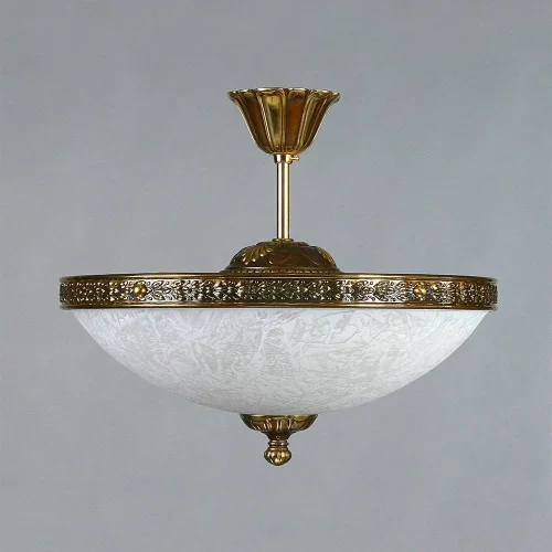 Люстра на штанге  SEVILLE 02140/40 PL PB AMBIENTE by BRIZZI белая на 5 ламп, основание бронзовое в стиле классический 