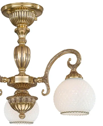 Люстра потолочная  PL 8520/3 Reccagni Angelo белая на 3 лампы, основание золотое в стиле классический  фото 2