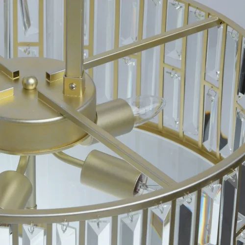Люстра подвесная хрустальная Монарх 121010305 MW-Light прозрачная на 5 ламп, основание золотое в стиле классический  фото 10