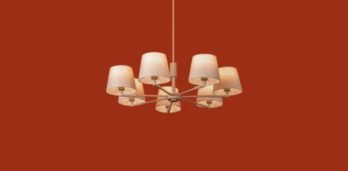 Люстра на штанге Butler FR2057PL-07BG Freya бежевая на 7 ламп, основание бежевое в стиле классический американский кантри фото 11