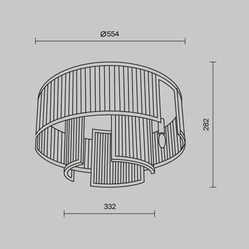 Люстра потолочная Frame MOD174CL-06G Maytoni прозрачная на 6 ламп, основание золотое в стиле современный фото 3