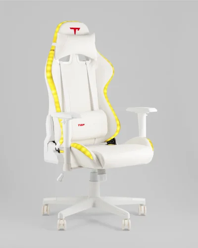 Кресло спортивное TopChairs GMM-080, белый УТ000039640 Stool Group, белый/экокожа, ножки/полимер/белый, размеры - *1330***740*680 фото 4