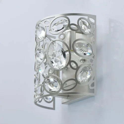 Бра Лаура 345022702 MW-Light серебряный на 2 лампы, основание серебряное в стиле классический фото 3