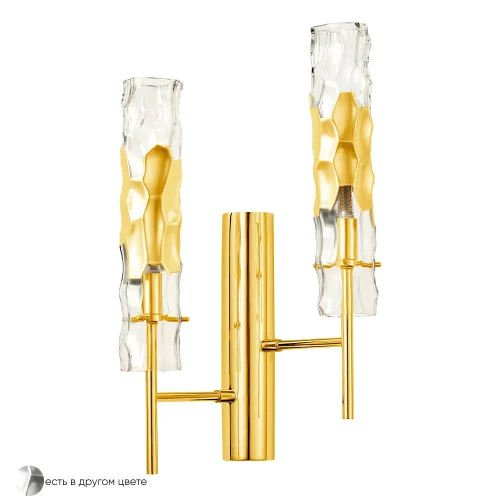Бра PRIMAVERA AP2 GOLD Crystal Lux прозрачный на 2 лампы, основание золотое в стиле современный 