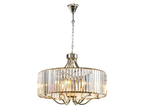 Люстра подвесная 12406/S Newport прозрачная на 6 ламп, основание никель в стиле классический современный американский 