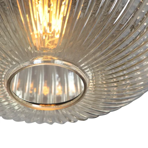 Светильник подвесной V4844-1/1S Vitaluce янтарный на 1 лампу, основание чёрное в стиле лофт выдувное фото 2