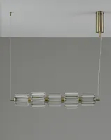 Светильник подвесной LED Prismique V11715-PL Moderli прозрачный на 1 лампу, основание латунь в стиле современный линейный