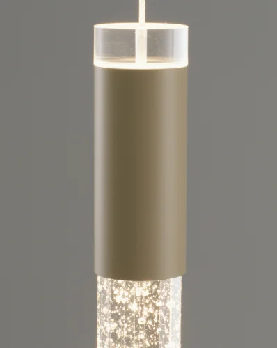 Светильник подвесной LED Ran V10897-PL Moderli бежевый прозрачный 1 лампа, основание бежевое в стиле современный трубочки фото 4