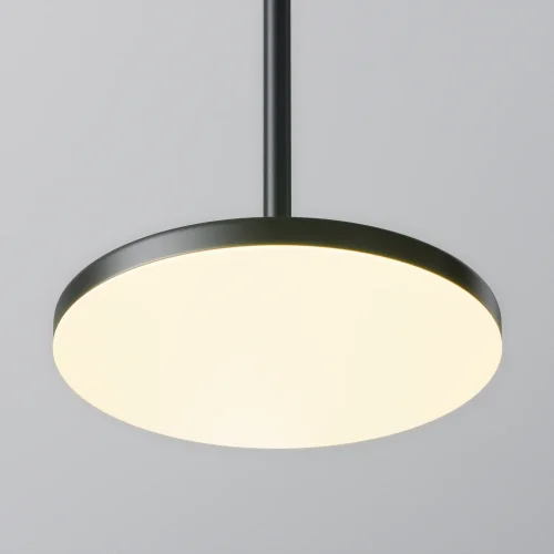 Светильник подвесной LED Plato P076PL-L12W3K-B Maytoni белый 1 лампа, основание чёрное в стиле современный хай-тек  фото 2