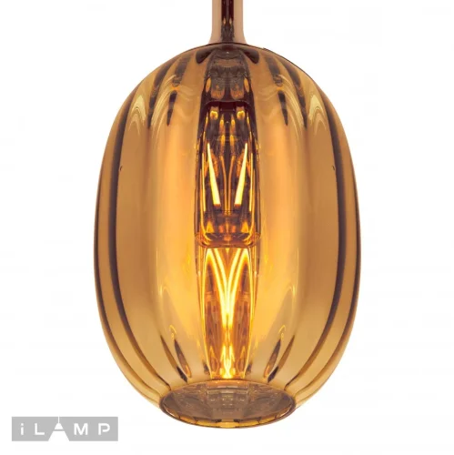 Светильник подвесной Drop A1541/200/F3 BR iLamp коричневый 1 лампа, основание хром в стиле современный выдувное фото 3