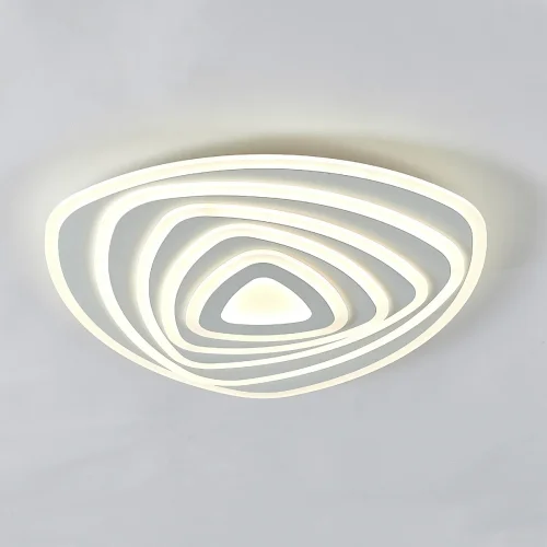 Люстра потолочная LED с пультом Триест Смарт CL737A35E Citilux белая на 1 лампа, основание белое в стиле современный хай-тек с пультом яндекс алиса голосовое управление фото 3