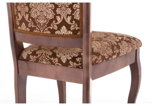 Деревянный стул Луиджи орех / шоколад 318617 Woodville, шоколад/ткань, ножки/массив березы/орех, размеры - ****440*520 фото 5